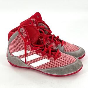 Adidas Kids Boys Girls Wrestling Shoes 7 Red Gray White Tech Fall 2.0
